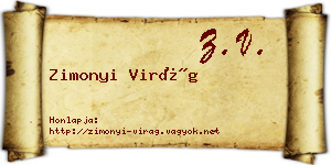 Zimonyi Virág névjegykártya