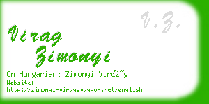 virag zimonyi business card